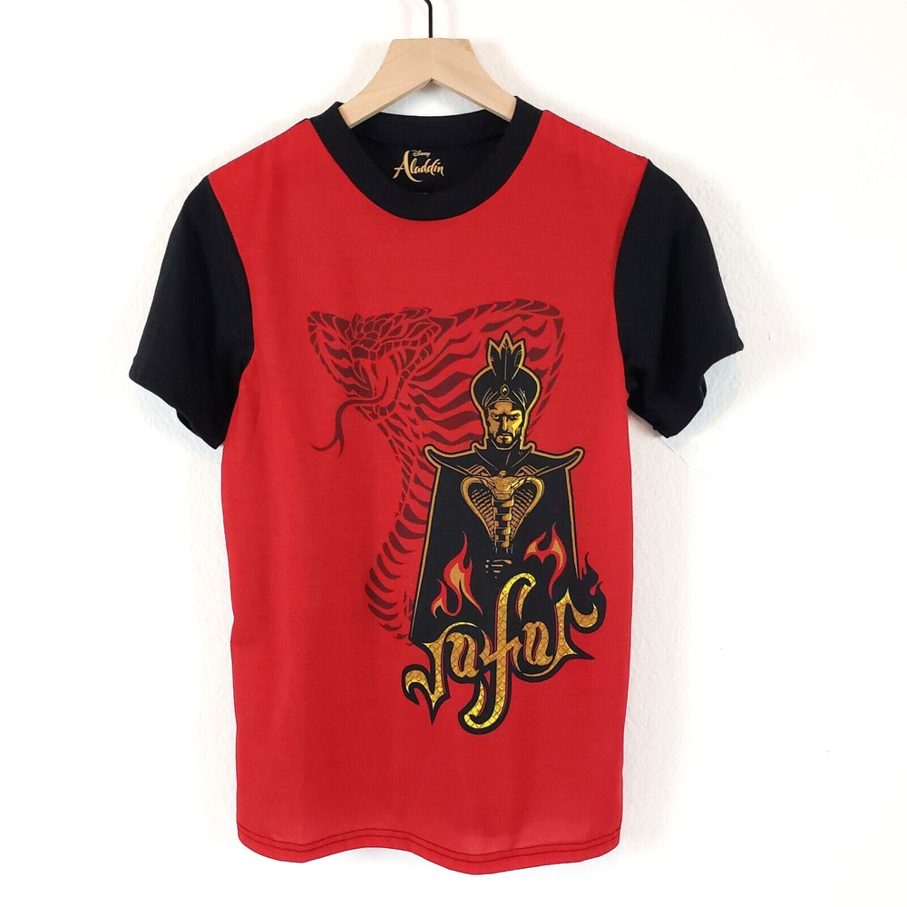 Disney Aladdin Jafar SIZE L Youth UNISEX Tshirt PJ Pajama Shirt Red Black Gold